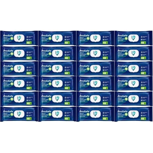 Prosafe Hasta Vücut Temizleme Islak Mendil Havlu 48 Yaprak XL (24 Lü Set) Plastik Kapak