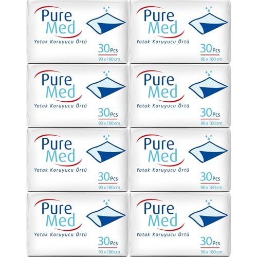 Puremed Hasta Yatak Koruyucu 90*180CM 240 Adet (8PK*30)