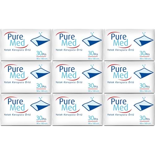 Puremed Hasta Yatak Koruyucu 90*180CM 270 Adet (9PK*30)
