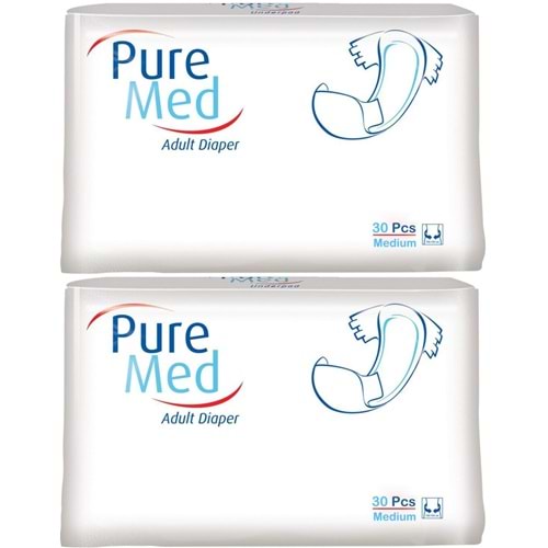 Puremed Hasta Bezi Bel Bantlı Tekstil Yüzey Medium M-Orta 60 Adet (2PK*30)
