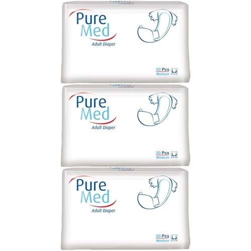 Puremed Hasta Bezi Bel Bantlı Tekstil Yüzey Medium M-Orta 90 Adet (3PK*30)
