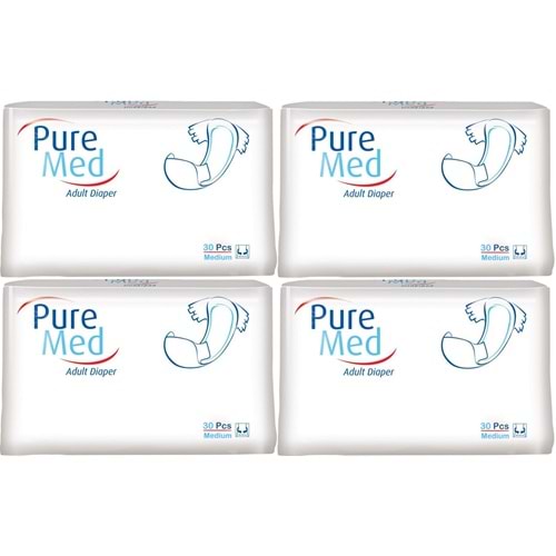 Puremed Hasta Bezi Bel Bantlı Tekstil Yüzey Medium M-Orta 120 Adet (4PK*30)