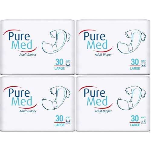 Puremed Hasta Bezi Bel Bantlı Tekstil Yüzey Large L-Büyük 120 Adet (4PK*30)