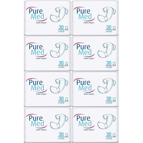 Puremed Hasta Bezi Bel Bantlı Tekstil Yüzey Large L-Büyük 240 Adet (8PK*30)