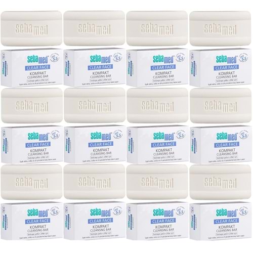 Sebamed Clear Face Kompakt Yüz Temizleme Barı Sabun Sivilceye Yatkın Cilt 100GR (12 Li Set)