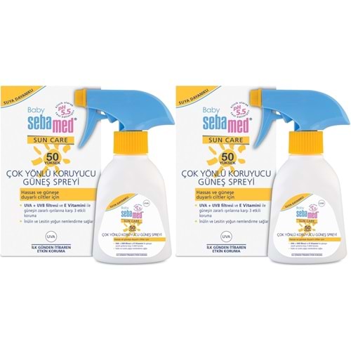 Sebamed Sun Care Bebek Güneş Losyonu Kremi Sprey 50+ Faktör 200ML (Hassas Ciltler İçin) (2 Li Set)
