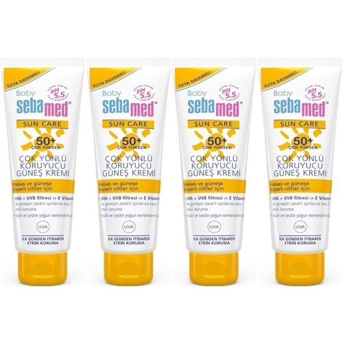 Sebamed Baby Sun Care Güneş Kremi 75ML 50+ Çok Yüksek Faktör Çoçuk (4 Lü Set)