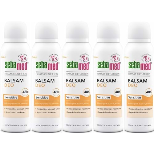 Sebamed Deodorant Aerosol 150 ML Balsam - Sensitive/Hassas (5 Li Set)