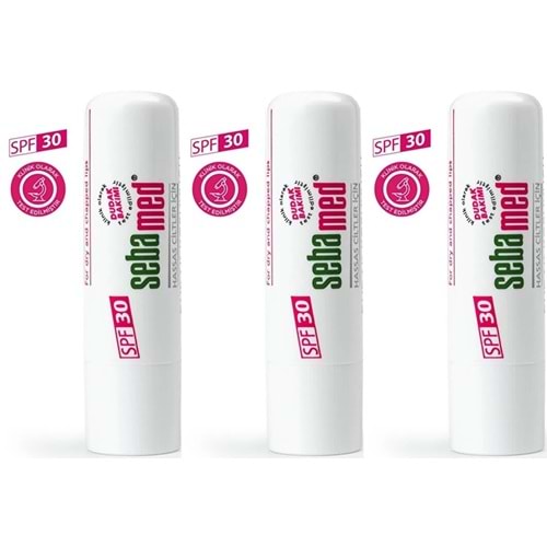 Sebamed Dudak Koruyucu Bakım Kremi Stick 30 SPF 4.8GR (Çatlamış ve Hassas Nemlendiricili) (3 Lü Set)