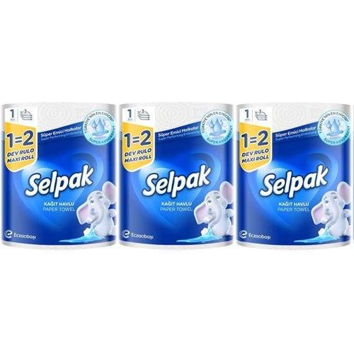 Selpak Kağıt Havlu (3 Katlı) Dev Rulo (3 Lü Set)