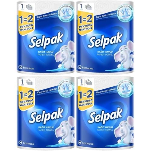 Selpak Kağıt Havlu (3 Katlı) Dev Rulo (4 Lü Set)