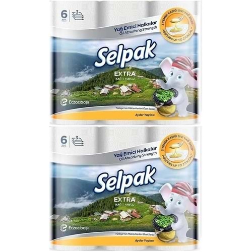 Selpak Kağıt Havlu (3 Katlı) 12 Li Set Extra (2PK*6)
