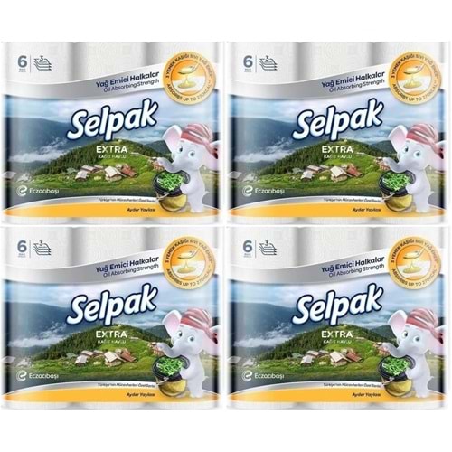 Selpak Kağıt Havlu (3 Katlı) 24 Lü Set Extra (4PK*6)