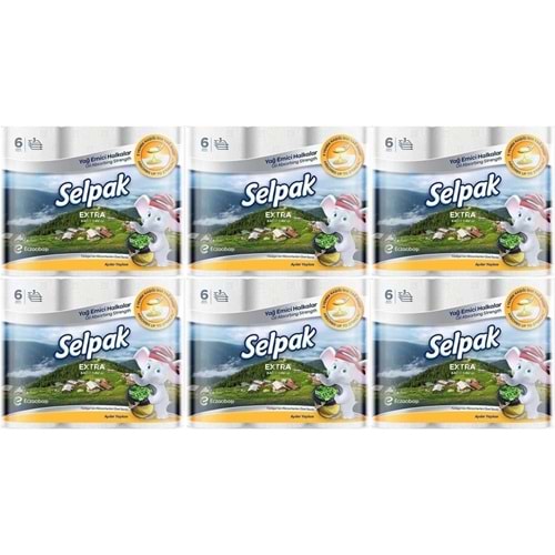 Selpak Kağıt Havlu (3 Katlı) 36 Lı Set Extra (6PK*6)