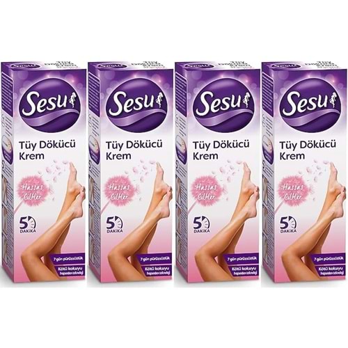 Sesu Tüy Dökücü Krem 40ML Hassas Ciltler (4 Lü Set)