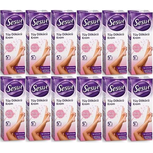 Sesu Tüy Dökücü Krem 40ML Hassas Ciltler (12 Li Set)