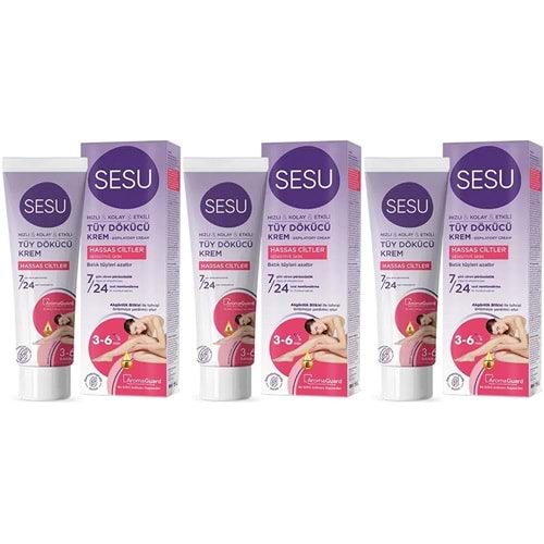 Sesu Tüy Dökücü Krem 100ML Hassas Ciltler (3 Lü Set)