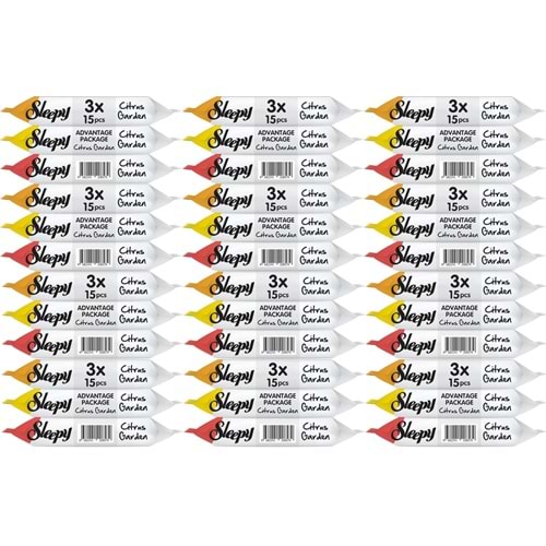 Sleepy Islak Havlu Cep Mendil 15 Yaprak (36 Lı Set) Narenciye Bahçesi/Citrus (12PK*3) 540 Yaprak