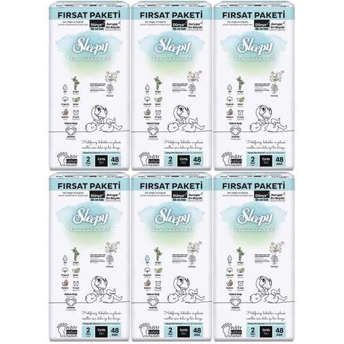 Sleepy Bebek Bezi Bio Natural Beden:2 (3-6KG) Mini 288 Adet Ekstra Fırsat Pk