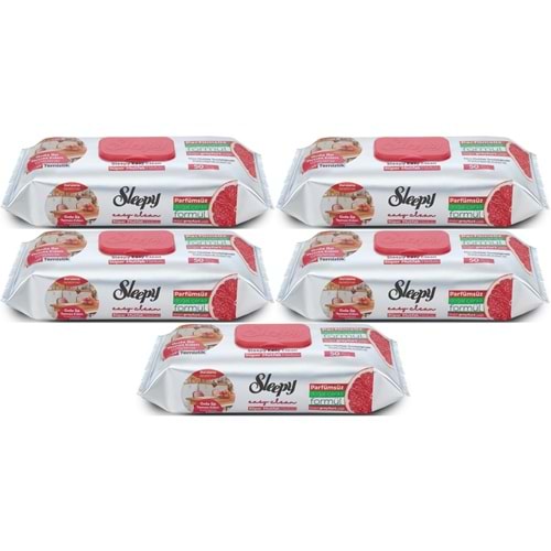 Sleepy Easy Clean Yüzey Temizlik Mutfak Havlusu-Mendili 50 Yaprak Greyfurt Yağlı (5Li Set) 250 Yprk