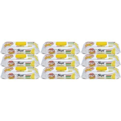 Sleepy Easy Clean Yüzey Temizlik Mutfak Havlusu -Mendili 50 Yaprak Limon Yağlı (9Lu Set) 450 Yaprak