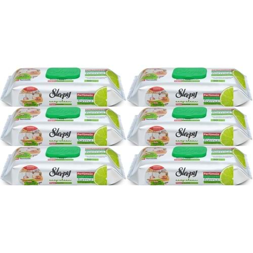 Sleepy Easy Clean Yüzey Temizlik Mutfak Havlusu -Mendili 50 Yaprak Bergomot Yağlı (6Lı Set) 300Yprk