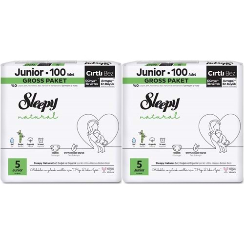 Sleepy Bebek Bezi Natural Beden:5 (11-18KG) Junior 156 Adet Ekonomik Ultra Pk