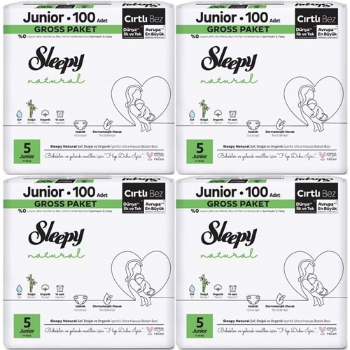 Sleepy Bebek Bezi Natural Beden:5 (11-18KG) Junior 312 Adet Avantaj Ultra Pk
