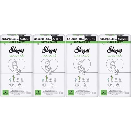 Sleepy Bebek Bezi Natural Beden:7 (20-30KG) XX Large 192 Adet Avataj Ultra Pk
