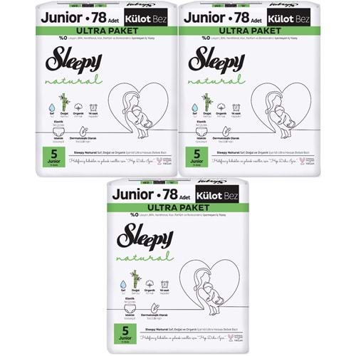 Sleepy Külot Bebek Bezi Natural Beden:5 (11-18KG) Junior 234 Adet Aylık Ultra Pk