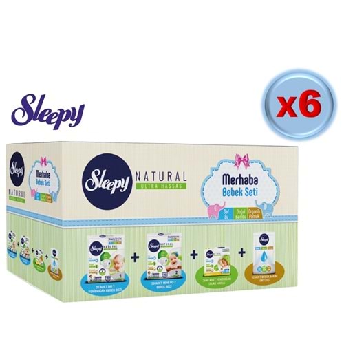 Sleepy Merhaba Bebek Seti Yeni Doğan Doğuma Hazırlık (6 Lı Set) Naturel Bebek Bezi