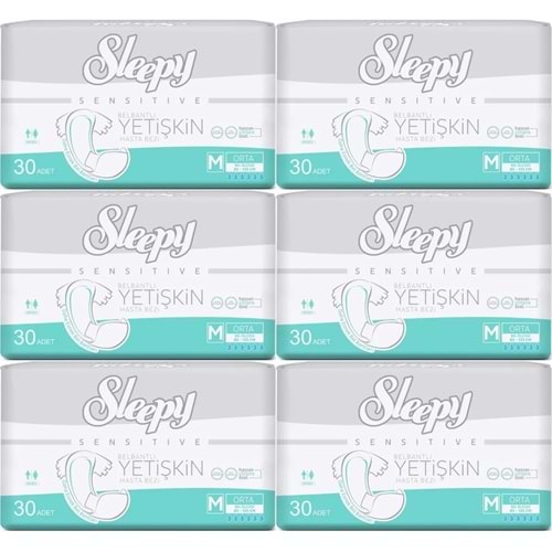 Sleepy Yetişkin Hasta Bezi Bel Bantlı M - Orta - Medium 180 Adet (6PK*30)