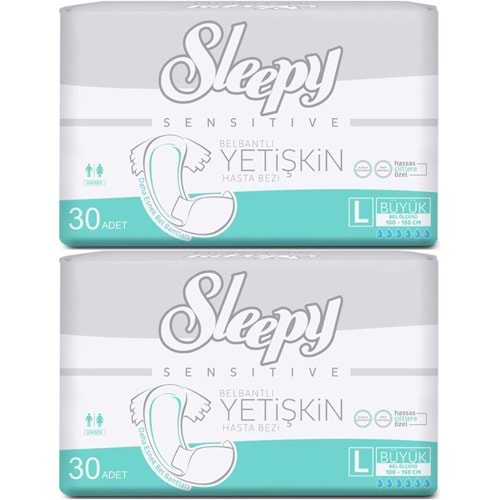 Sleepy Yetişkin Hasta Bezi Bel Bantlı L - Large - Büyük 60 Adet (2PK*30)