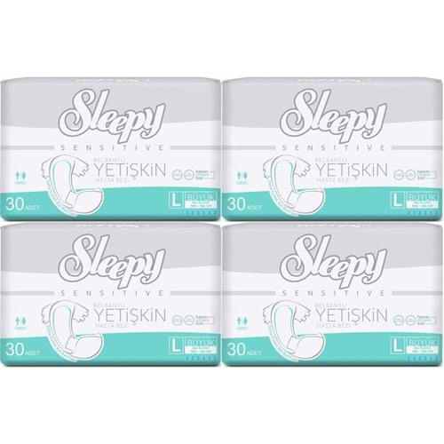 Sleepy Yetişkin Hasta Bezi Bel Bantlı L - Large - Büyük 120 Adet (4PK*30)