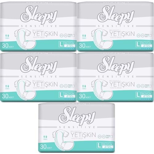 Sleepy Yetişkin Hasta Bezi Bel Bantlı L - Large - Büyük 150 Adet (5PK*30)