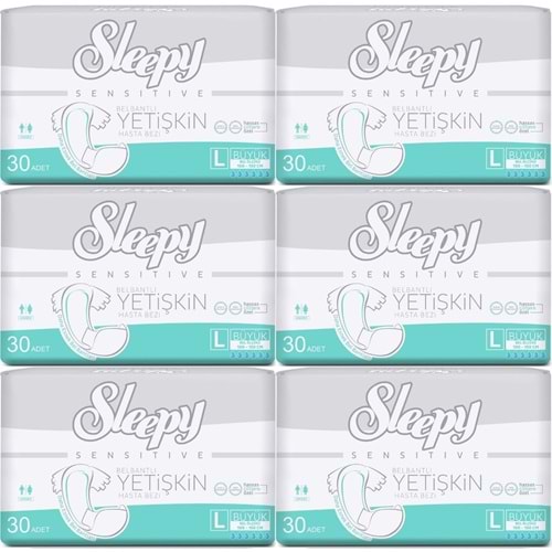 Sleepy Yetişkin Hasta Bezi Bel Bantlı L - Large - Büyük 180 Adet (6PK*30)