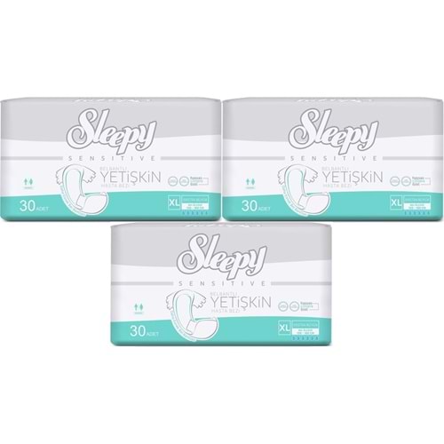 Sleepy Yetişkin Hasta Bezi Bel Bantlı XL - Extra Large - Ekstra Large 90 Adet (3PK*30)