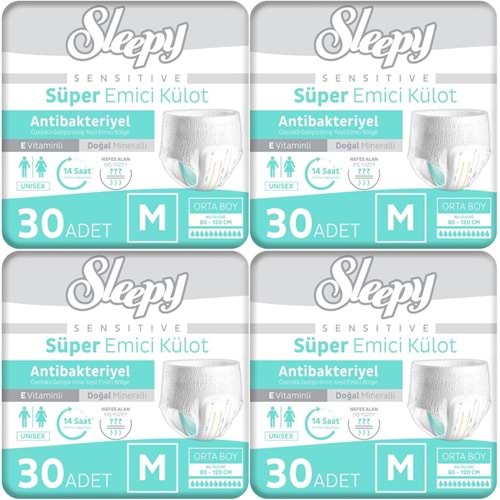Sleepy Hasta Bezi Yetişkin Emici Külot M - Orta - Medium 120 Adet (4PK*30)