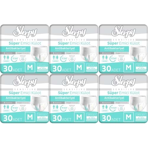 Sleepy Hasta Bezi Yetişkin Emici Külot M - Orta - Medium 180 Adet (6PK*30)