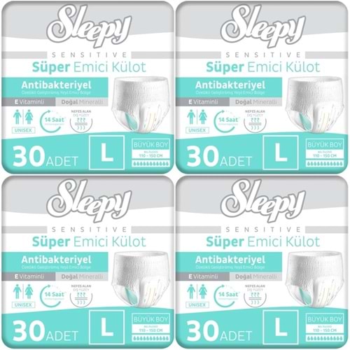 Sleepy Hasta Bezi Yetişkin Emici Külot L - Büyük - Large 120 Adet (4PK*30)