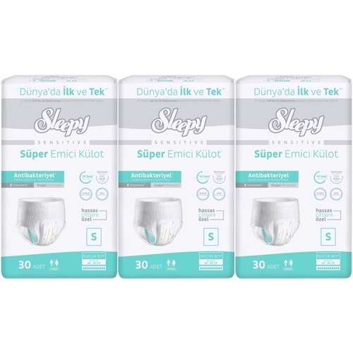 Sleepy Hasta Bezi Yetişkin Emici Külot S - Küçük - Small 90 Adet (3PK*30)