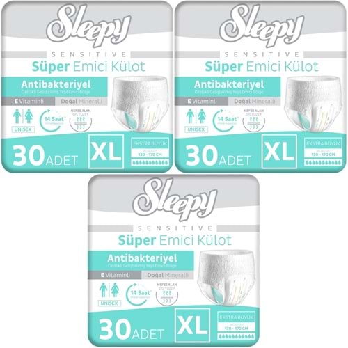 Sleepy Hasta Bezi Yetişkin Emici Külot XL - Ekstra Büyük - Extra Large 90 Adet (3PK*30)