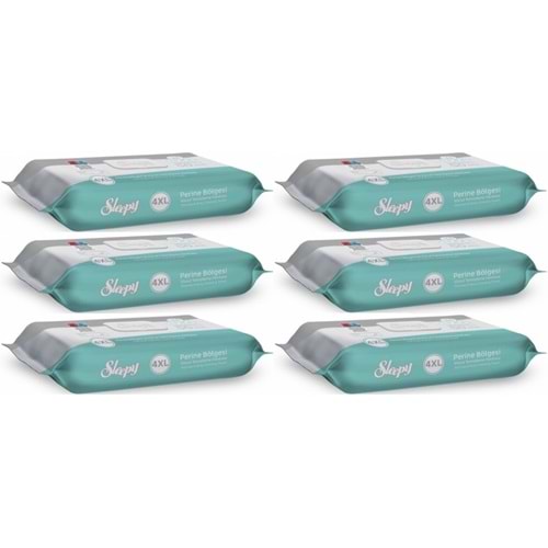 Sleepy Perine Bölgesi ve Vücut Temizleme Islak Mendil Havlu 50 Yaprak (Ebat 4XL) (6 Lı Set)
