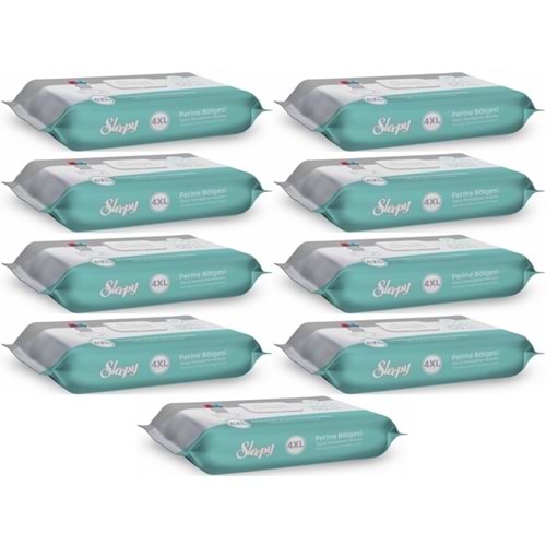 Sleepy Perine Bölgesi ve Vücut Temizleme Islak Mendil Havlu 50 Yaprak (Ebat 4XL) (9 Lu Set)