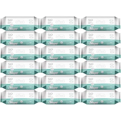 Sleepy Hasta Vücut Temizleme Islak Mendil Havlu 50 Yaprak XL 18 Li Set
