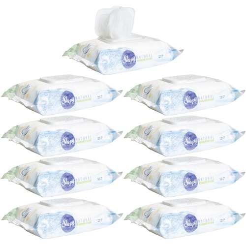 Sleepy Islak Havlu Mendil Pamuklu Yenidoğan Natural Bambu 40 Yaprak 9 Lu Set (360 Yaprak)