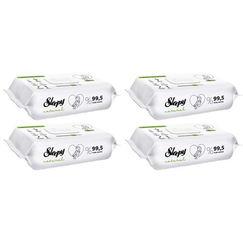 Sleepy Islak Havlu Mendil 90 Yaprak Natural Yenidoğan 4 Lü Set 360 Yaprak Plastik Kapaklı