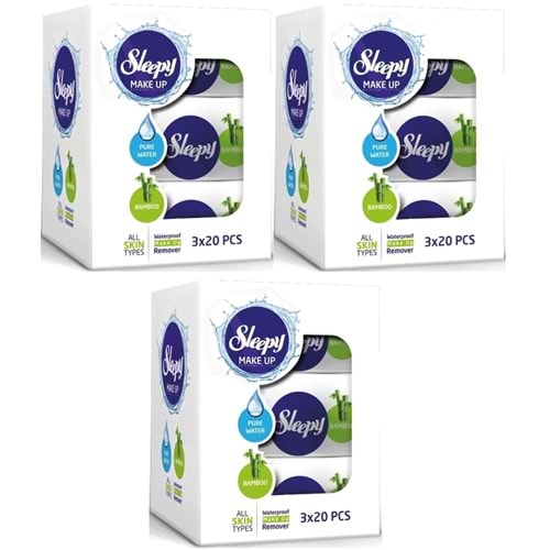 Sleepy Yüz Temizleme Havlusu Bamboo Make Up 180 Yaprak (9PK*20)