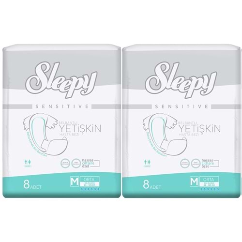 Sleepy Hasta Bezi Bel Bantlı Medium - Orta Boy 16 Adet Ekonomik Pk (2PK*8)