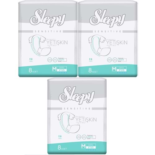 Sleepy Hasta Bezi Bel Bantlı Medium - Orta Boy 24 Adet Ekonomik Pk (3PK*8)